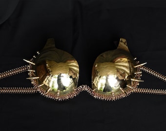 Gold Metal Bra, Fully Customisable Art Wear /Hire