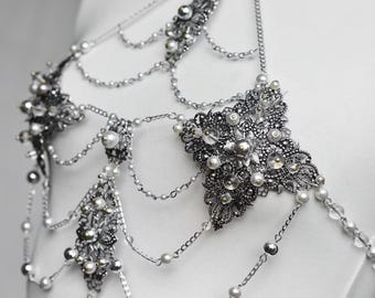 Pearl Armor chain pasty jewelry harness