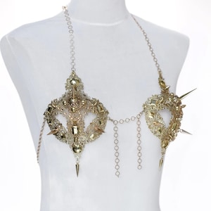 GOLD Metal Bra with Swarovski crystals