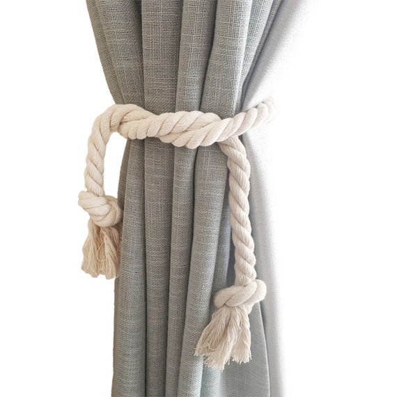 Natural Cotton Rope Curtain Tiebacks Drapes Tie Backs Etsy