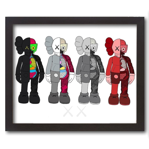 Kaws Dissected Vector Group Art color illustration poster print swag Modern Vinyl Art Toy