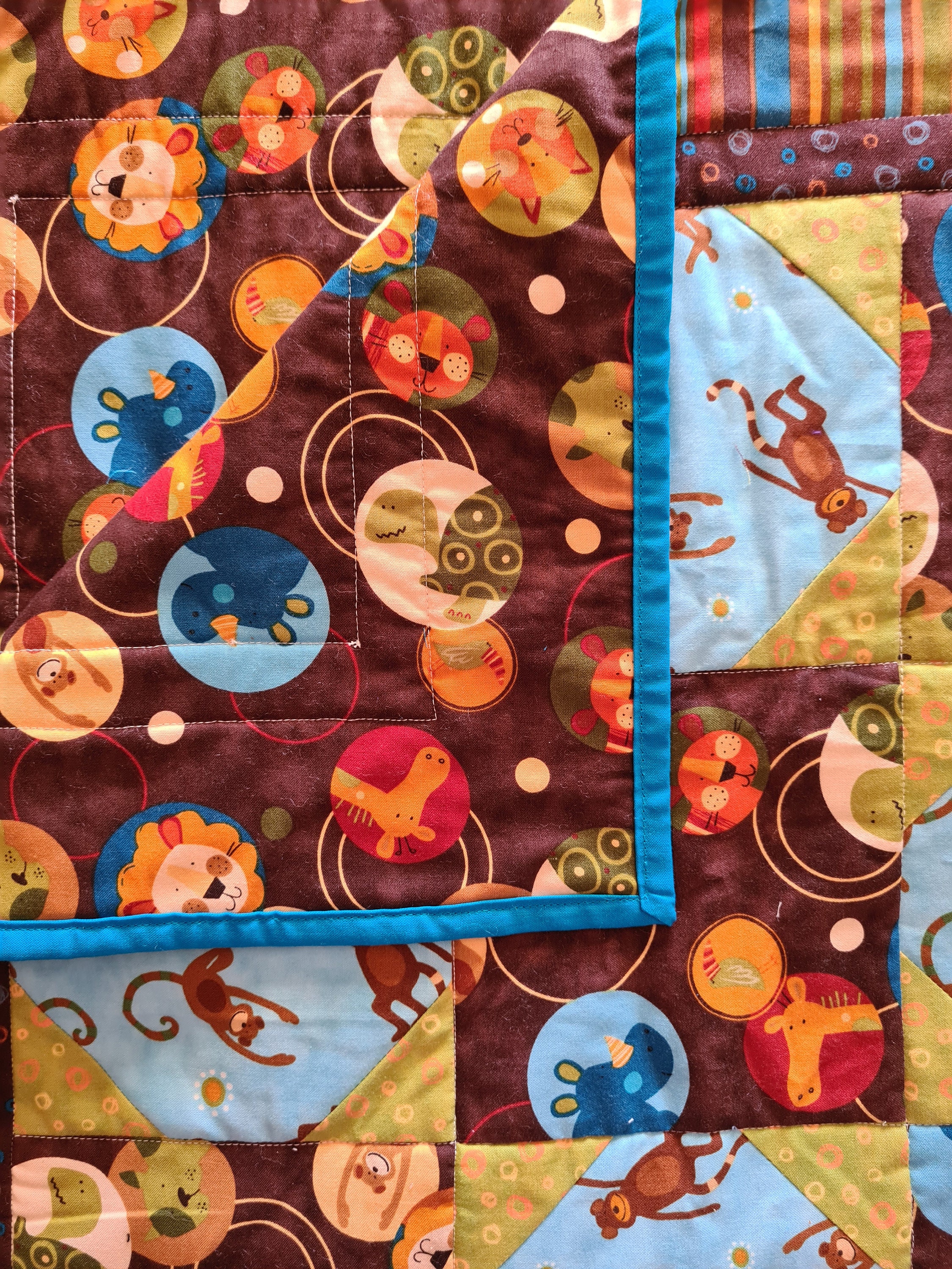 Jungle Animals Quilt - Monkey Quilt - Handmade Baby Quilt - Baby Play ...