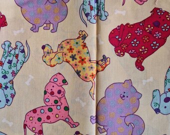 Fabric Cats and dogs 100% Cotton Quilting fabric - 1 metre