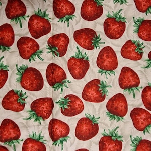 Strawberry Fabric - 1/2 Metre - 100% Cotton - Quilting Fabric - Food Fabric - Fruit