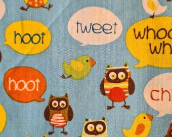 Owl Fabric - 100% Cotton quilting Fabric - 1/2 metre