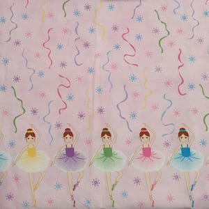 Quilting Fabric - Pink Ballet - Ballerinas Border
