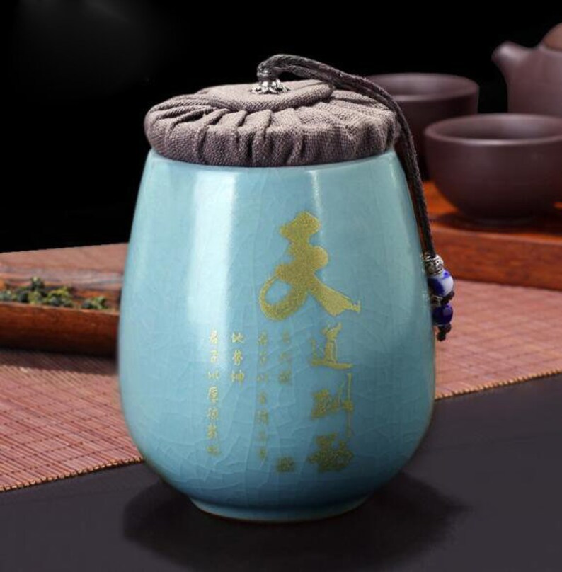 Vintage Tea Jar Tea Canister Ceramic Tea Caddy Ancient Tea Etsy