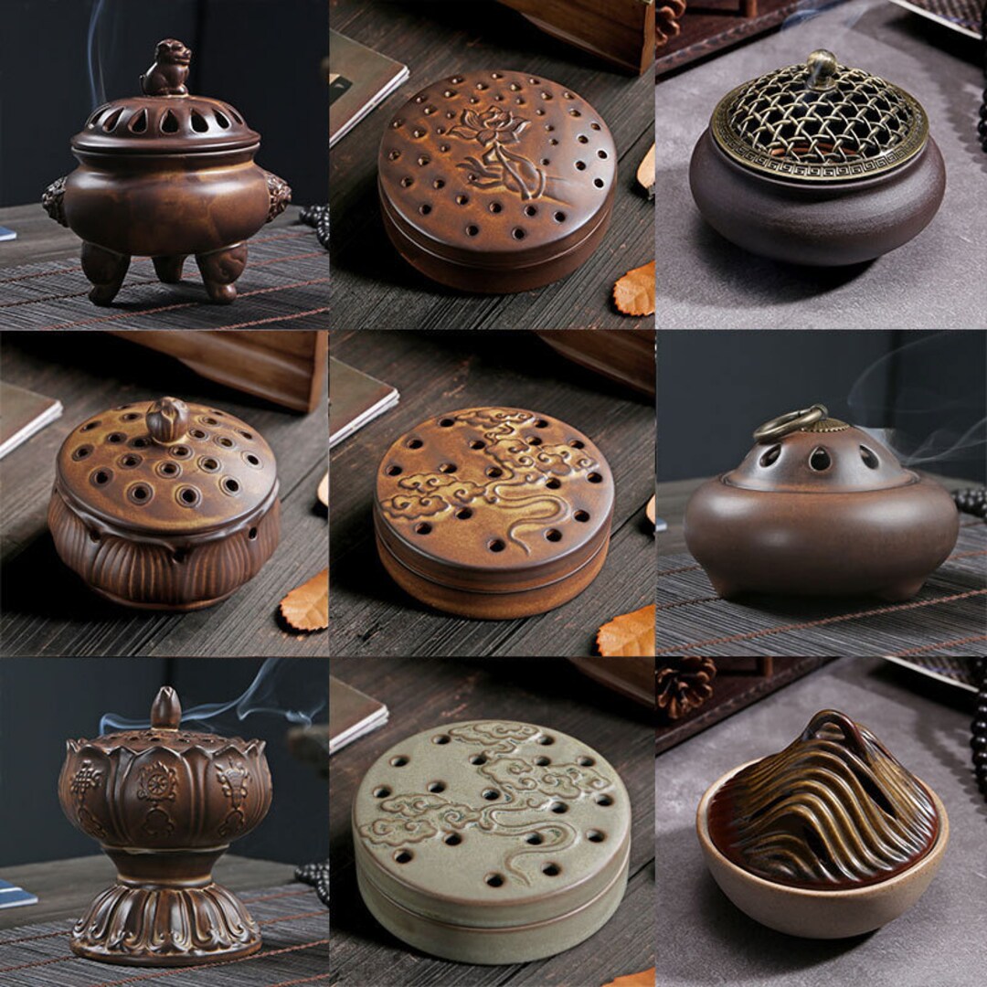 Incense Burner Plate Incense Burner Zen Ceramic Red Sand Lotus Etsy