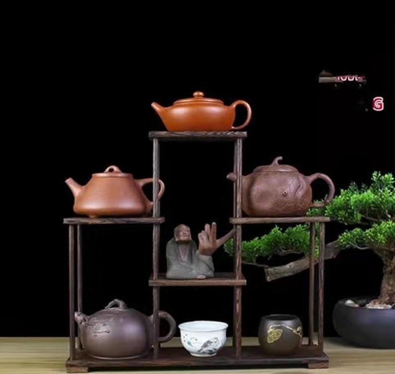 Mahogany Solid Wood Purple Clay Pot Rack Tea Set Rack Tea Rack Etsy