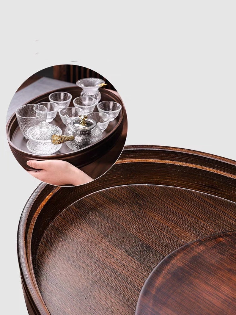 Tea Tray Household Bamboo Small Tea Table Tray Drainage Etsy