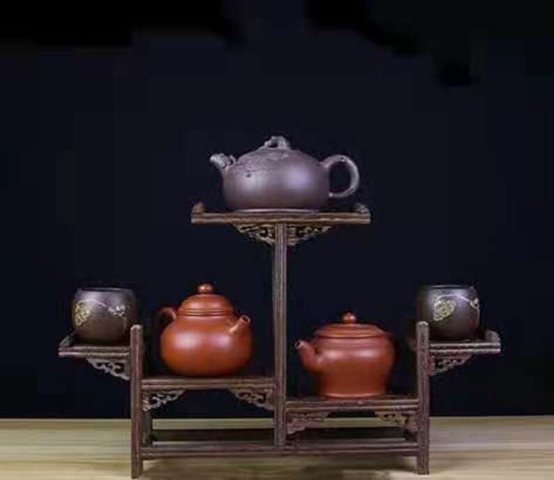 Mahogany Solid Wood Purple Clay Pot Rack Tea Set Rack Tea Rack Etsy