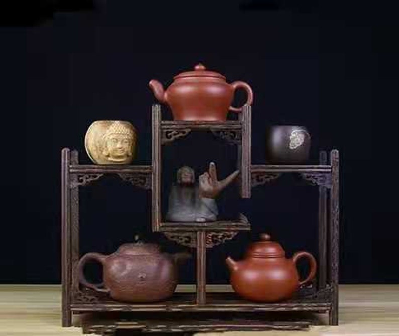 Mahogany Solid Wood Purple Clay Pot Rack Tea Set Rack Tea Rack Etsy