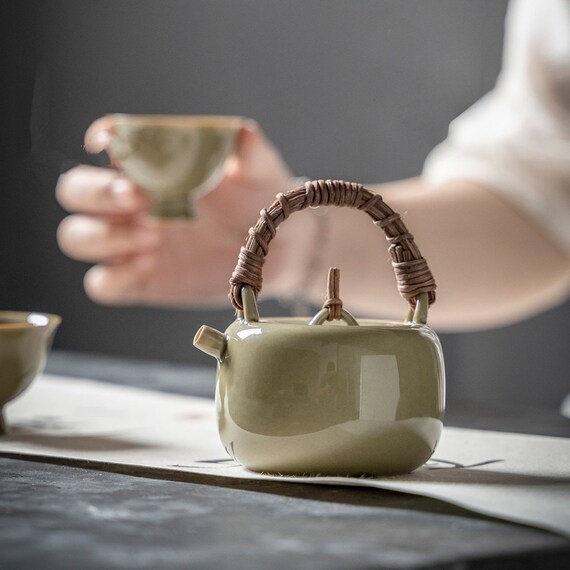 China Longquan Celadon Kung Fu Tea Set  A Teapot Of Two Teacup 