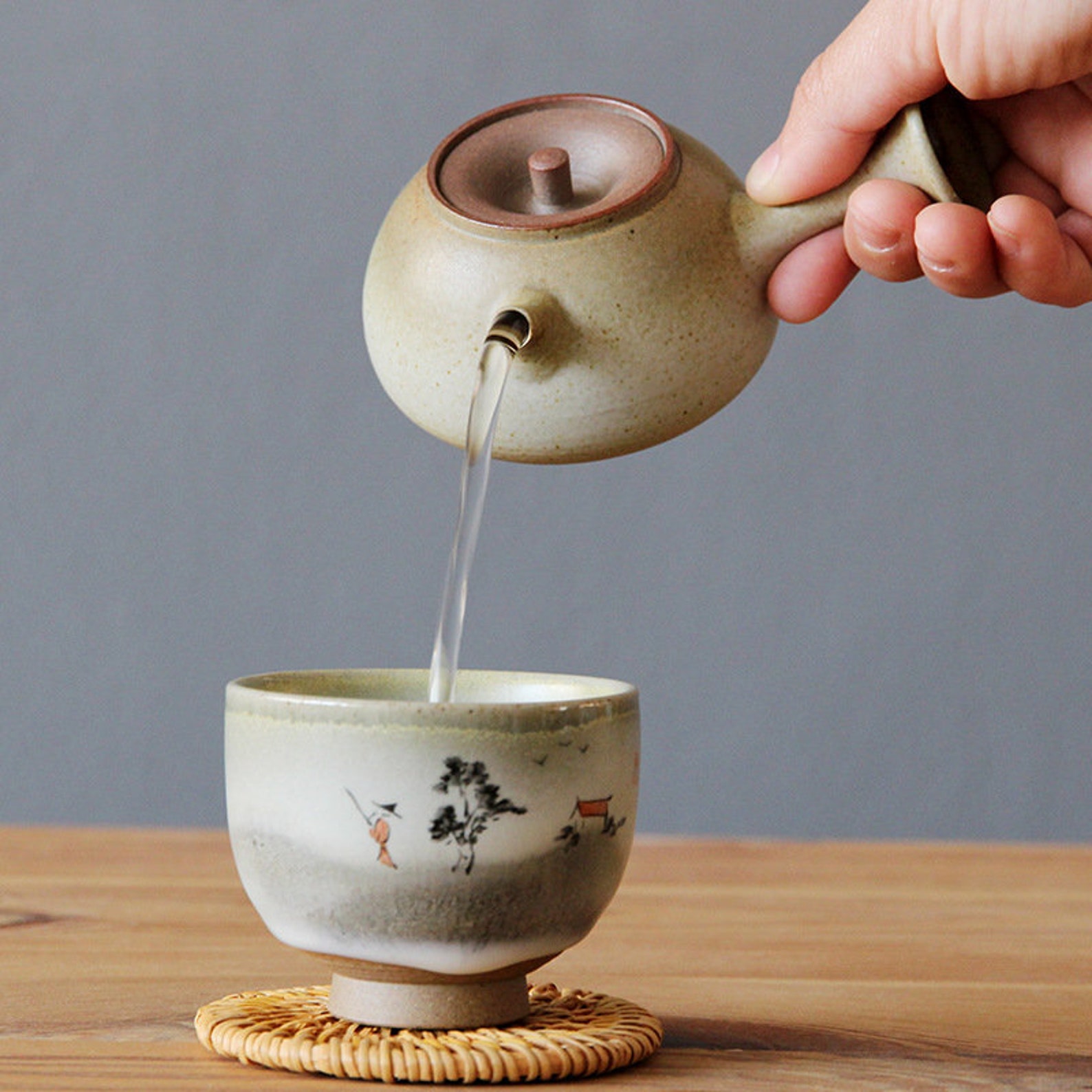 Japanese Ceramic Teapot Coarse Pottery Teapot Kungfu Tea Etsy