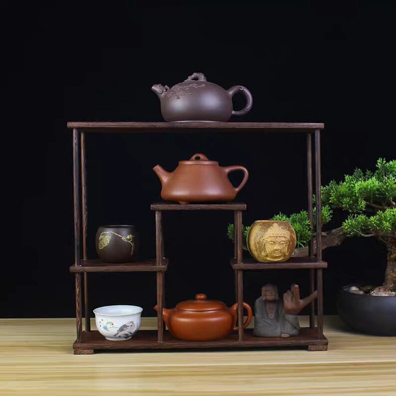 Mahogany Solid Wood Purple Clay Pot Rack Tea Set Rack Tea Rack Etsy