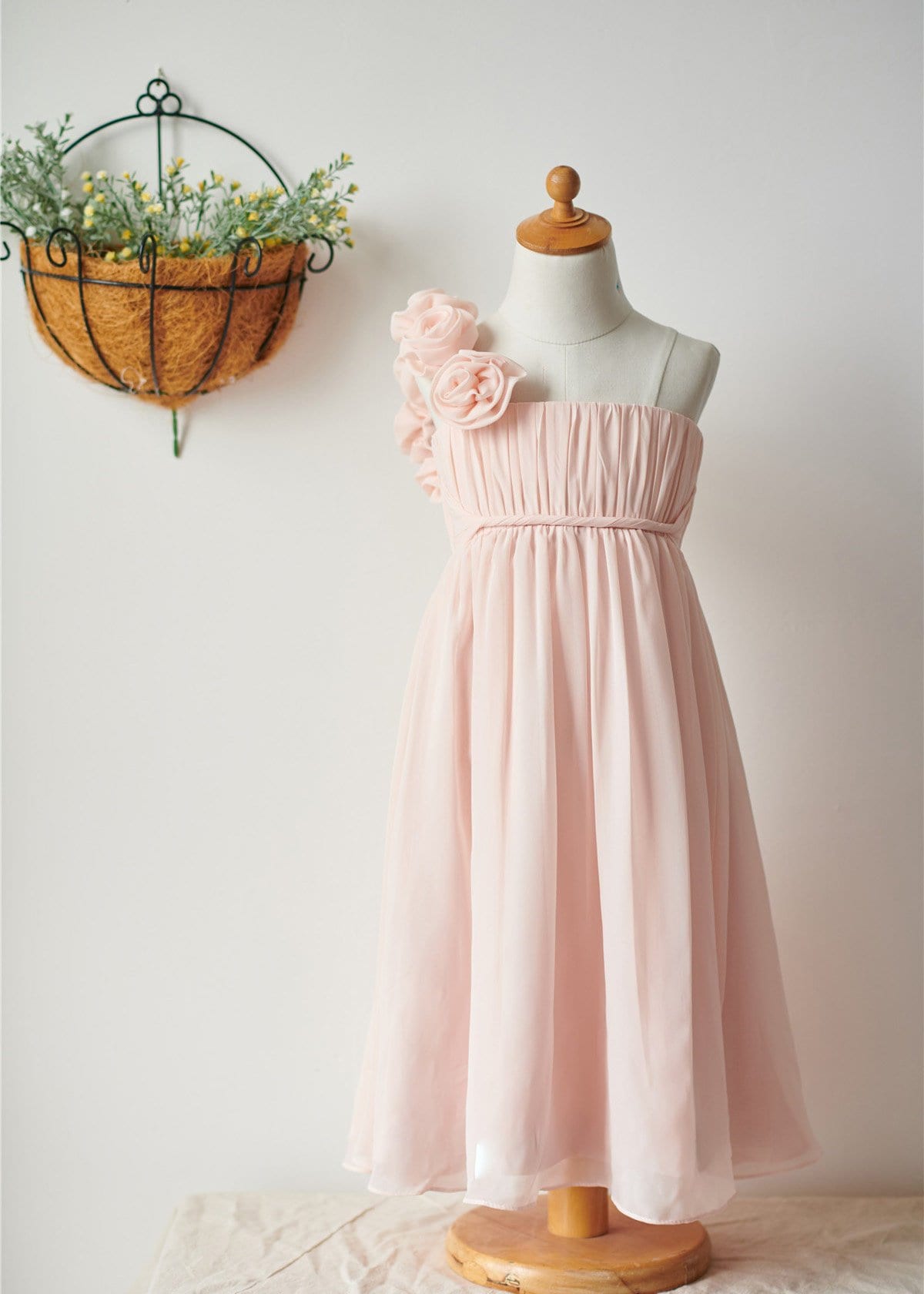 sachin and babi light blue dress Blush Pink One Shoulder Bridesmaid Dress,Petal Pink Bridesmaid Dresses  Chiffon Long
