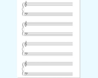 Blank Sheet Music Notebook : 8x10 Music Manuscript Paper - 100