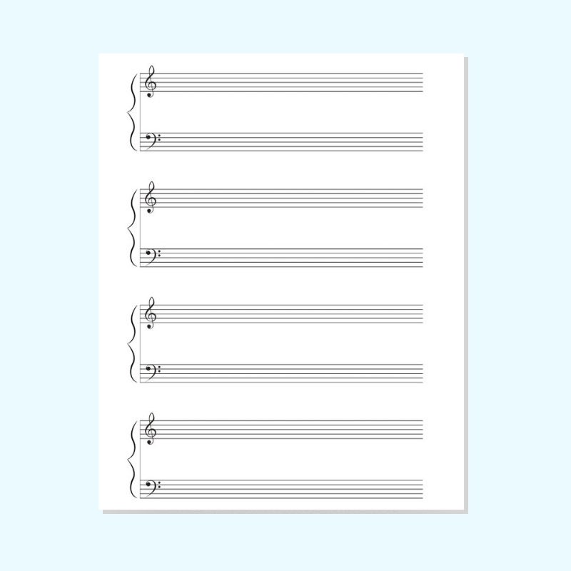 Blank Music Staff Paper PDF – Tim's Printables