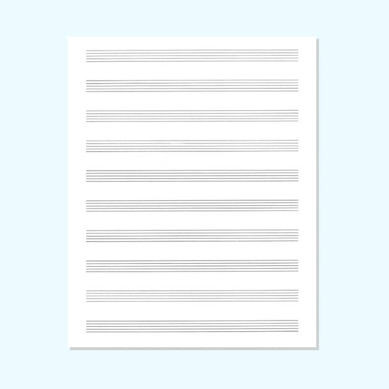 Sheet Music, Blank Manuscript Paper, Instant Download, Printable PDF