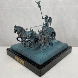 A. D. MM 243/999 Quadriga Bronze Sculpture "Das Brandenburger Tor - Quadriga - von Johann Gottfried Schadow" on Granite