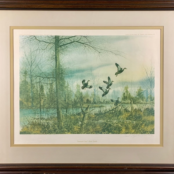 David Hagerbaumer - Tamarack Pond - Black Ducks - Signed - Numbered - Limited Edition Print - 213/450