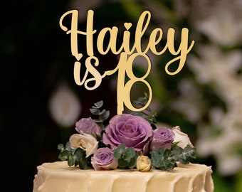 ANY NAME & NUMBER Glitter 18th Birthday Cake Topper, Eighteenth Birthday Cake Topper, 18th Birthday Cake Topper Birthday