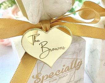 Personalized wedding Acrylic Tags,Custom Made Acrylic Mirror Tags,Valentines Day,Lettering Name Logo, Baby Shower Tags,Baby Welcoming Tags