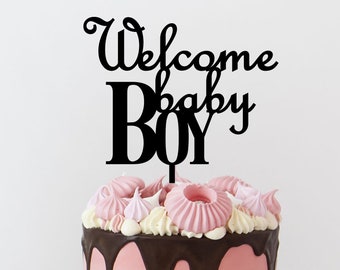 Personalized Welcome Baby Cake Topper,Baby Shower Cake Decorations, Baby Birthday Cake Toppers,Cake Toppers, Custom Cake Toppers