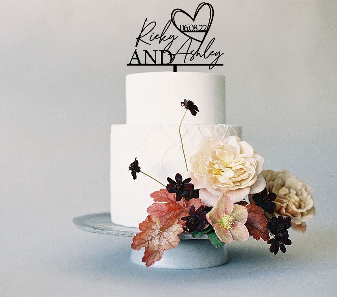 Custom Black Cake Toppers for Wedding Personalized Wedding - Etsy