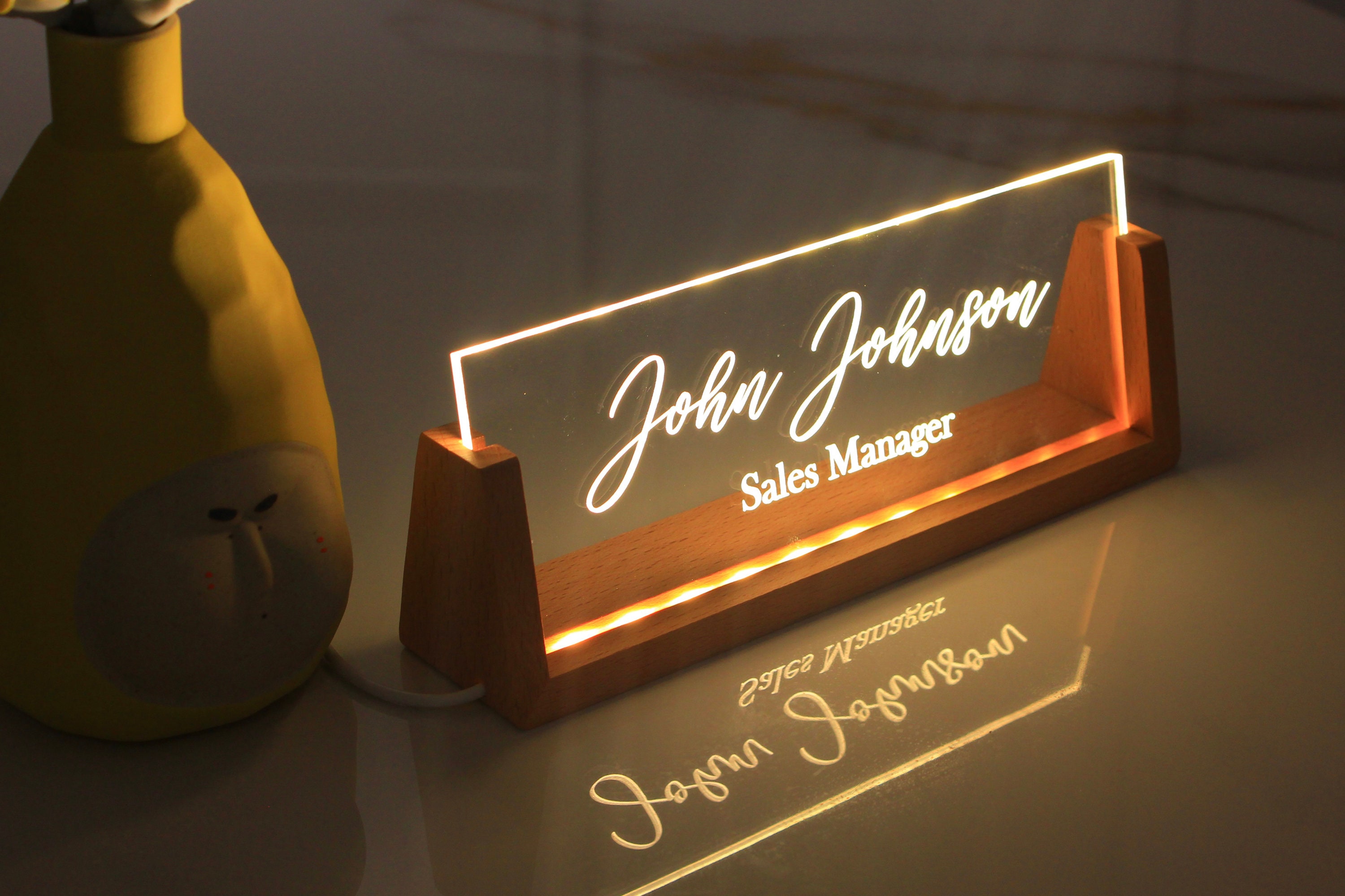 Personalisiertes Holz Schreibtisch Namensschild, Büro Dekor, Büro Accessoire Geschenk, Geschenk für Chef, Geschenk neues Büro, Schreibtisch Holz Namensschild, neuer Job Geschenk