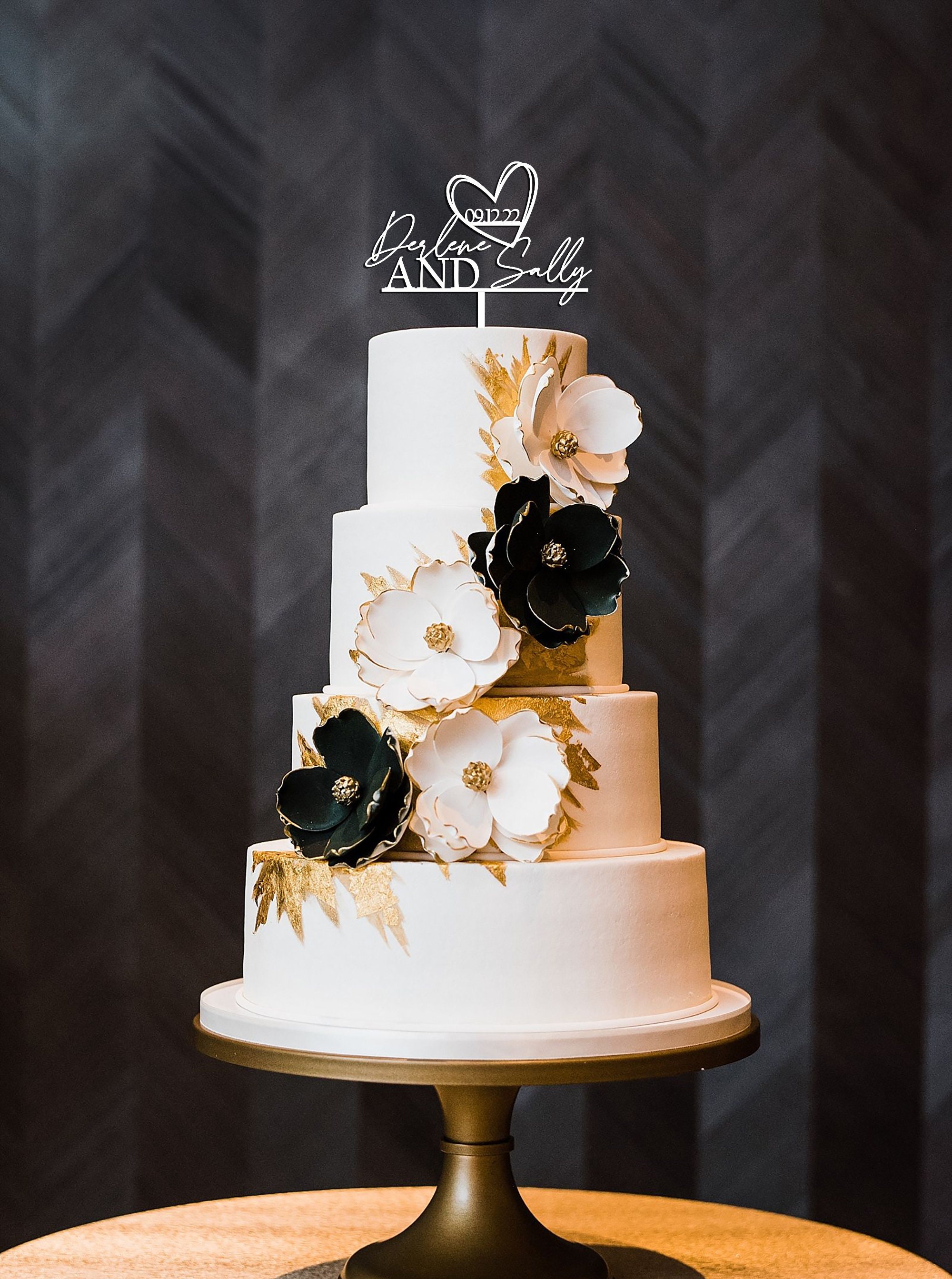 Custom Black Cake Toppers for Wedding Personalized Wedding - Etsy