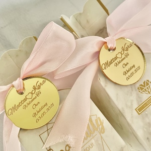Custom Acrylic Mirror Tags, Valentines Day, Favor Tag,Chocolate Favors, Lettering Name Logo, Baby Shower, Personalized Round Mirror Tags