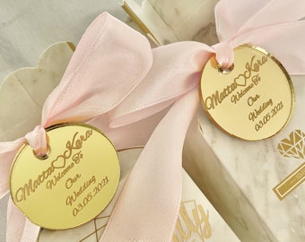 Custom Acrylic Mirror Tags, Valentines Day, Favor Tag,Chocolate Favors, Lettering Name Logo, Baby Shower, Personalized Round Mirror Tags