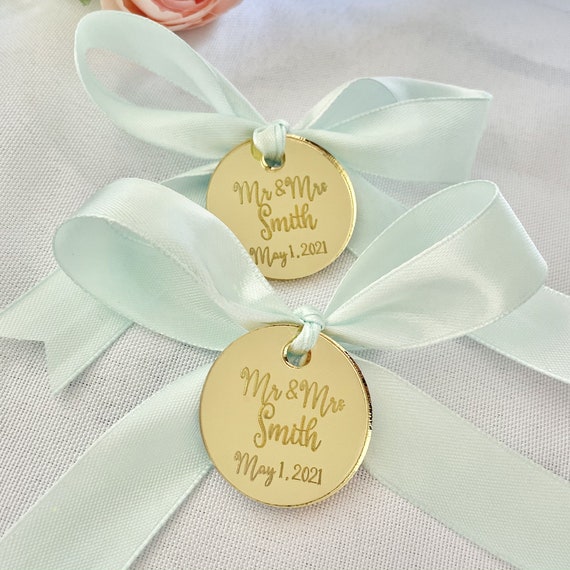 Tags Rose Gold Mirror 3.5cm circle Christening / Baptism Gift / Religious