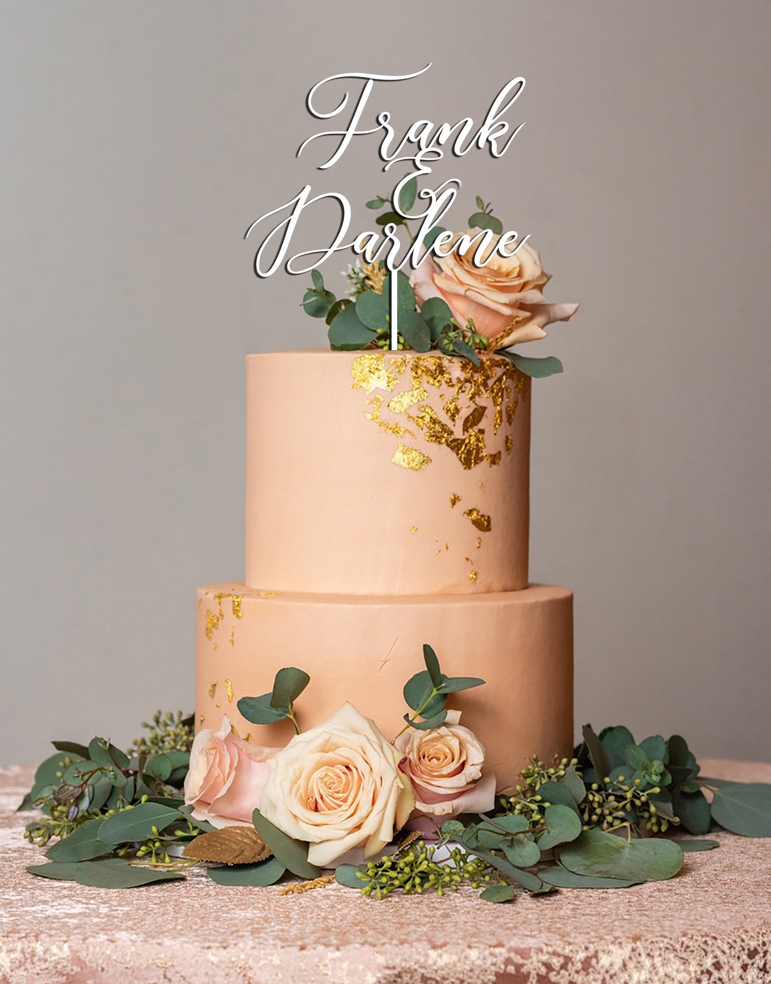 Personalized Cursive Cake Topper Custom Wedding Cake Topper - Etsy