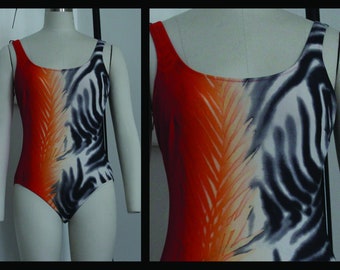 90s Vintage One Piece Swimsuit, Pinup, Bathing suit, Swimwear, Onepiece ,Swim Overall,size 42,size 12 US