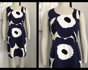 Vintage Marimekko summer dress,sarafan,Flowers pattern, Midi dress,90s,size8,size38,sundress