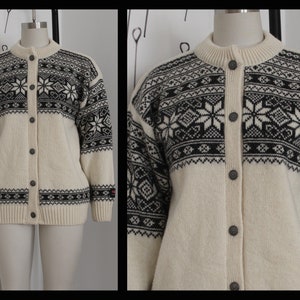 Suéter noruego vintage de los años 90, pura lana, cárdigan noruego, talla M, talla 10, talla 40, cárdigan escandinavo