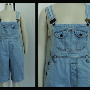 90s Vintage Denim womans Overall ,onepiece,romper ,jumpsuit,shorts, blue, Dungarees, size 40 , size 10,size M