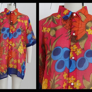 Vintage cotton summer  holiday shirt,button down,size L,vacation, Hawaii shirt,