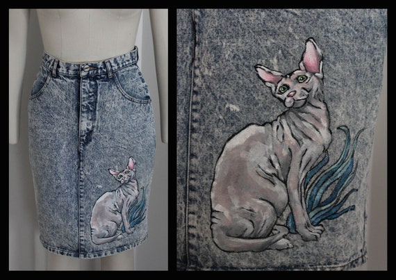 Acid Wash Midi Denim Skirt main image 0