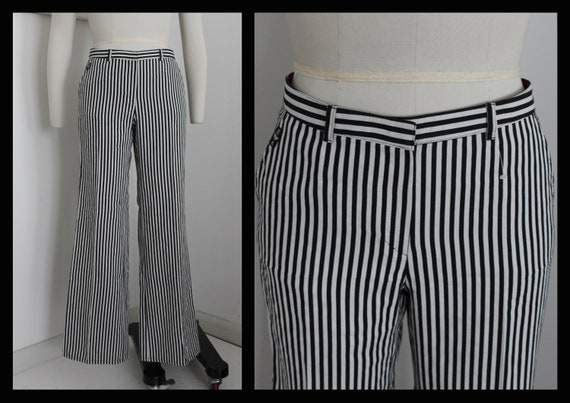 Vintage Emporio Armani 90s Womens Pants,striped,size Eu38,size Us8