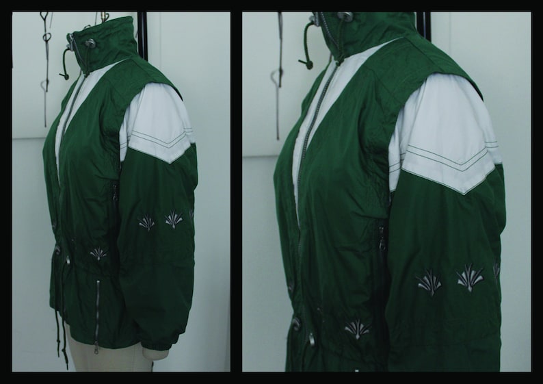 80s Outwear jacket Coat Windbreaker,Track Top Parachute Tracksuit, Activewear Sportswear,size10-12,size40-42