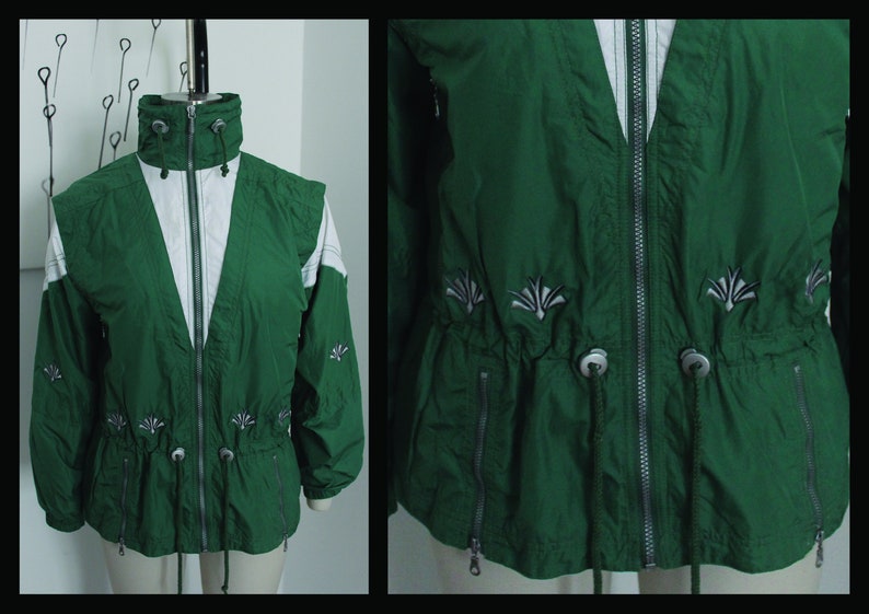 80s Outwear jacket Coat Windbreaker,Track Top Parachute Tracksuit, Activewear Sportswear,size10-12,size40-42