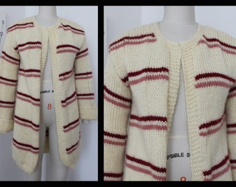 cardigan  pure wool, size M,vitage cardigan, Hand knited cardigan,sweater,