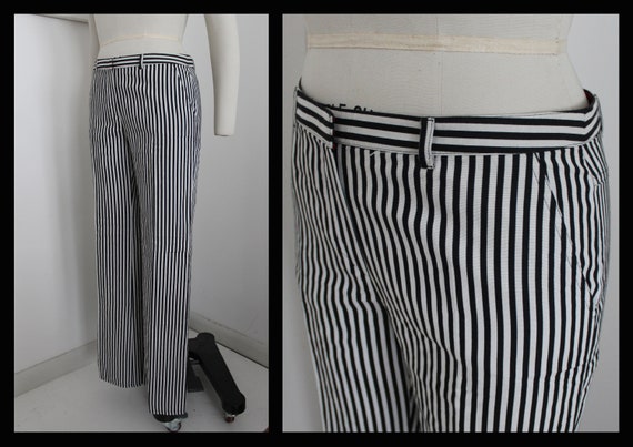 パンツ 2000s EMPORIO ARMANI stripe slacks pants Vintage Emporio Armani 90s Womens Pants,striped,size Eu38,size Us8