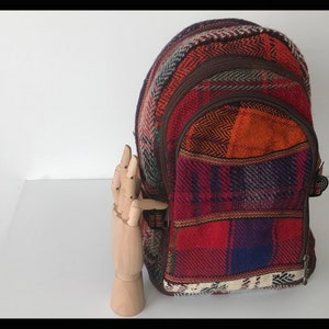 Vintage 90s fabric Moroccan medium back pack ,ethnic bag ,oriental bag,boho style,patchwork back pack