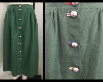 Saia vintage dos anos 80, saia folclórica, moda Oktoberfest, saia tradicional austríaca, saia étnica, tamanho 40, tamanho 10