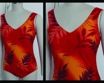 90s Vintage One Piece Swimsuit, Pinup, Bathing suit, Swimwear, Onepiece ,Swim Overall,size 12- 14 US, size 42- 44 EU