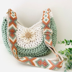 Crochet bag, boho crossbody bag for women, gifts for sister, unique gifts for best friend, festival bag, adjustable strap image 9